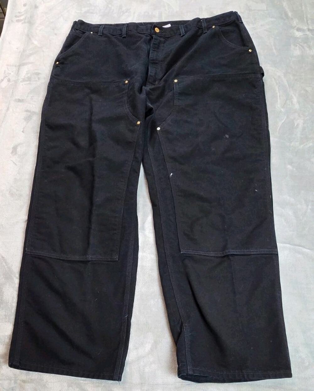 Carhartt B01 BLK 48x32 Double Knee Union USA Made carpenter loose original black